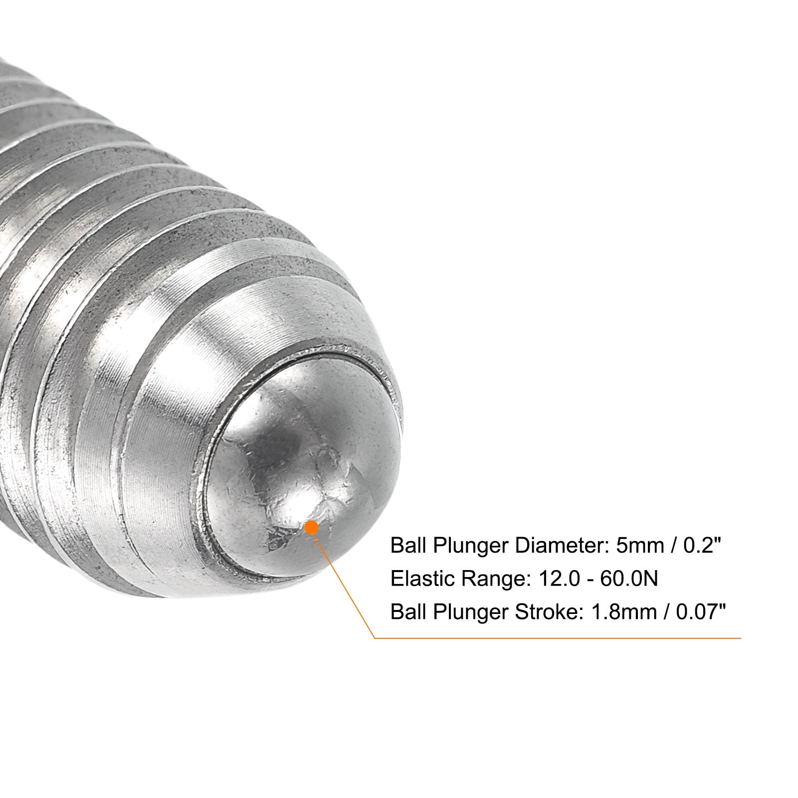 Ball Point Set Screws, M8 x 30mm 304 Stainless Steel Metric Spring Hex Socket Screw 15pack