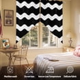 thumbnail image 5 of Black Wavy Swag Valances for Windows 2 Pack Stripes Swag Kitchen Curtains 63 Inches Long Rod Pocket Short Window Treatment for Kitchen Bathroom 36"x63", 5 of 8