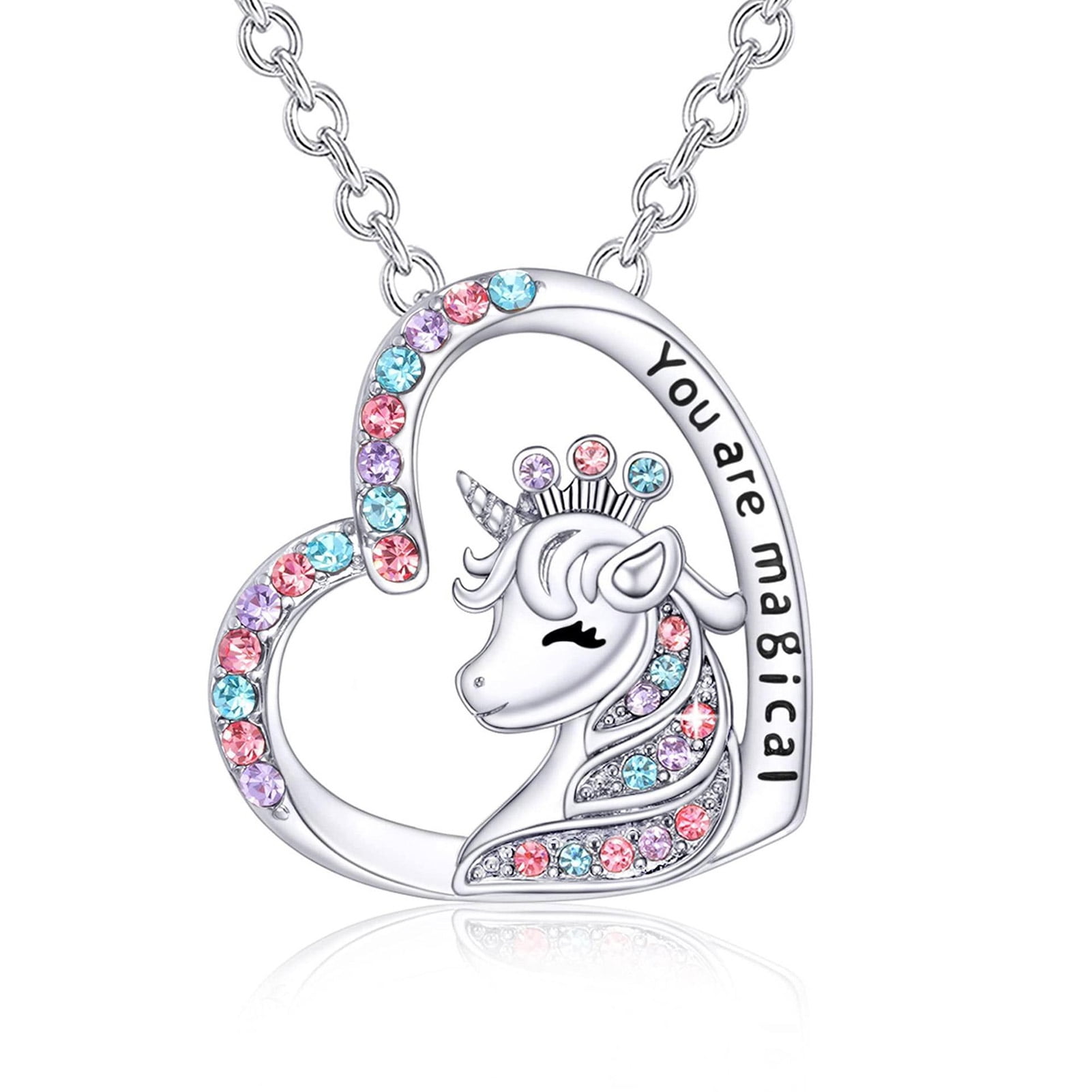 KABOER Unicorn cute necklace little girl jewelry