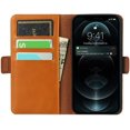 thumbnail image 3 of AmPm iPhone Xs Max Leather Case, Luxury Genuine Leather Wallet with Viewing Stand and Card Slots, Flip Cover Gift Boxed and Handmade for Apple iPhone Xs Max (DarkOrange), 3 of 8