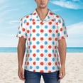 thumbnail image 4 of Lsque Red Blue Polka Dots pattern Hawaiian Shirt for Men, Unisex Summer Beach Casual Short Sleeve Button Down Shirts-X-Large, 4 of 9
