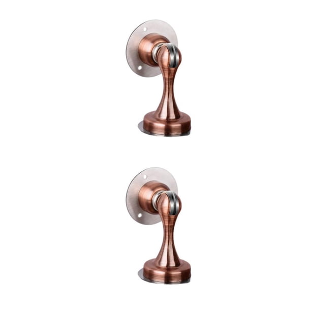 Speravity Tope de puerta de acero sin clavos, soporte antioxidante silencioso, accesorios para muebles montados en la pared, baño, inodoro, bronce rojo Bronce Rojo Clásico 2piezas Speravity CBP491347