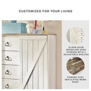 Signature Design by Ashley Willowton 4 Drawer Door Chest in Whitewash
