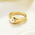 thumbnail image 2 of EOEMY 9.5mm Silver Gold Aaa Pearl Band Women'S Stainless Steel Fashion Rings Size 6-10, 2 of 6