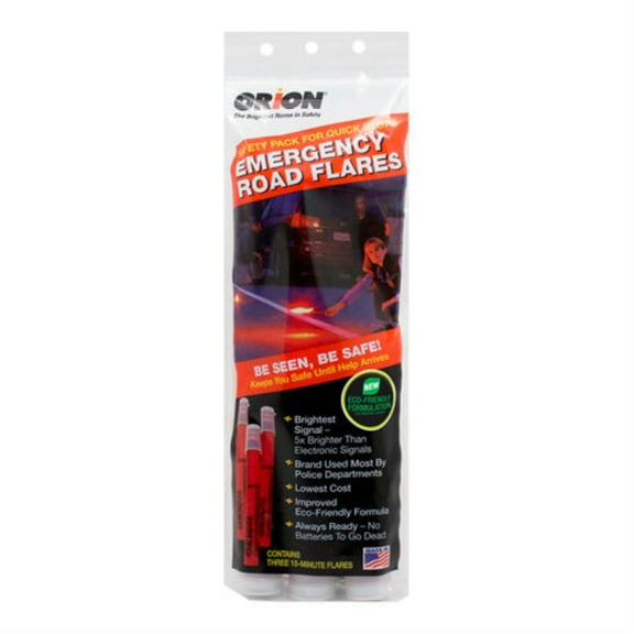 Orion Safety Products 3153-08 15 Minute Emergency Road Flares 3-Pack