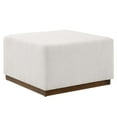 thumbnail image 2 of Tilden Large 28" Square Boucle Upholstered Ottoman in Cloud Walnut, 2 of 9