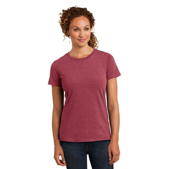 District Made Ladies Perfect Blend Crew Tee-4XL (Heathered Red)