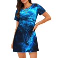 thumbnail image 1 of Easygdp Wolf Camisón de manga corta para mujer, informal, estampado, 1 of 6