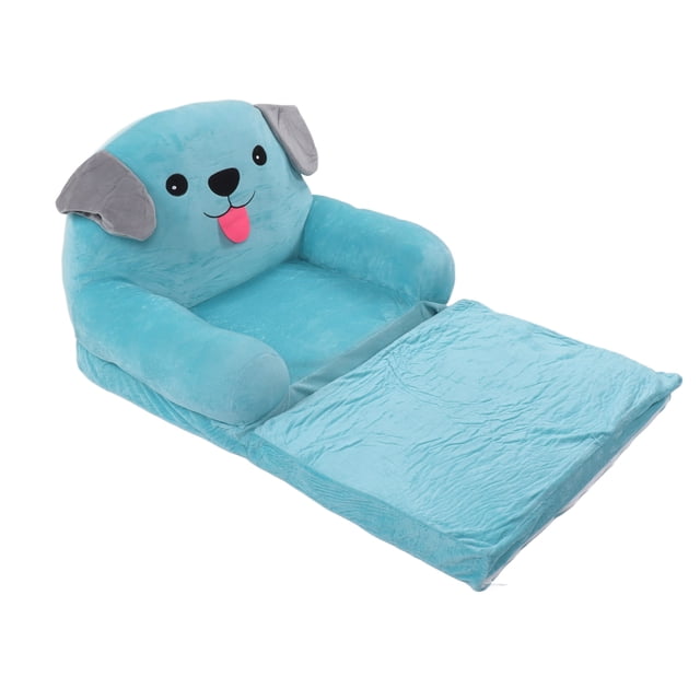 Blue Puppy Sofa Cute Cartoon Folding Small Sofa Bed Dual Use ChildSturdy Wide Armrests