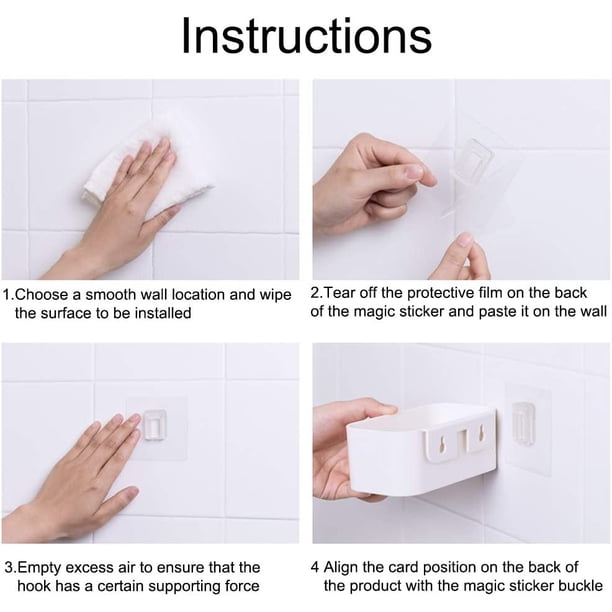Estante de cabecera de plástico blanco montado en la pared para organizador de cama estante de almacenamiento de cabecera para cargar teléfono, gafas, libros de hasta 2 kg XianweiShao 1327534020427