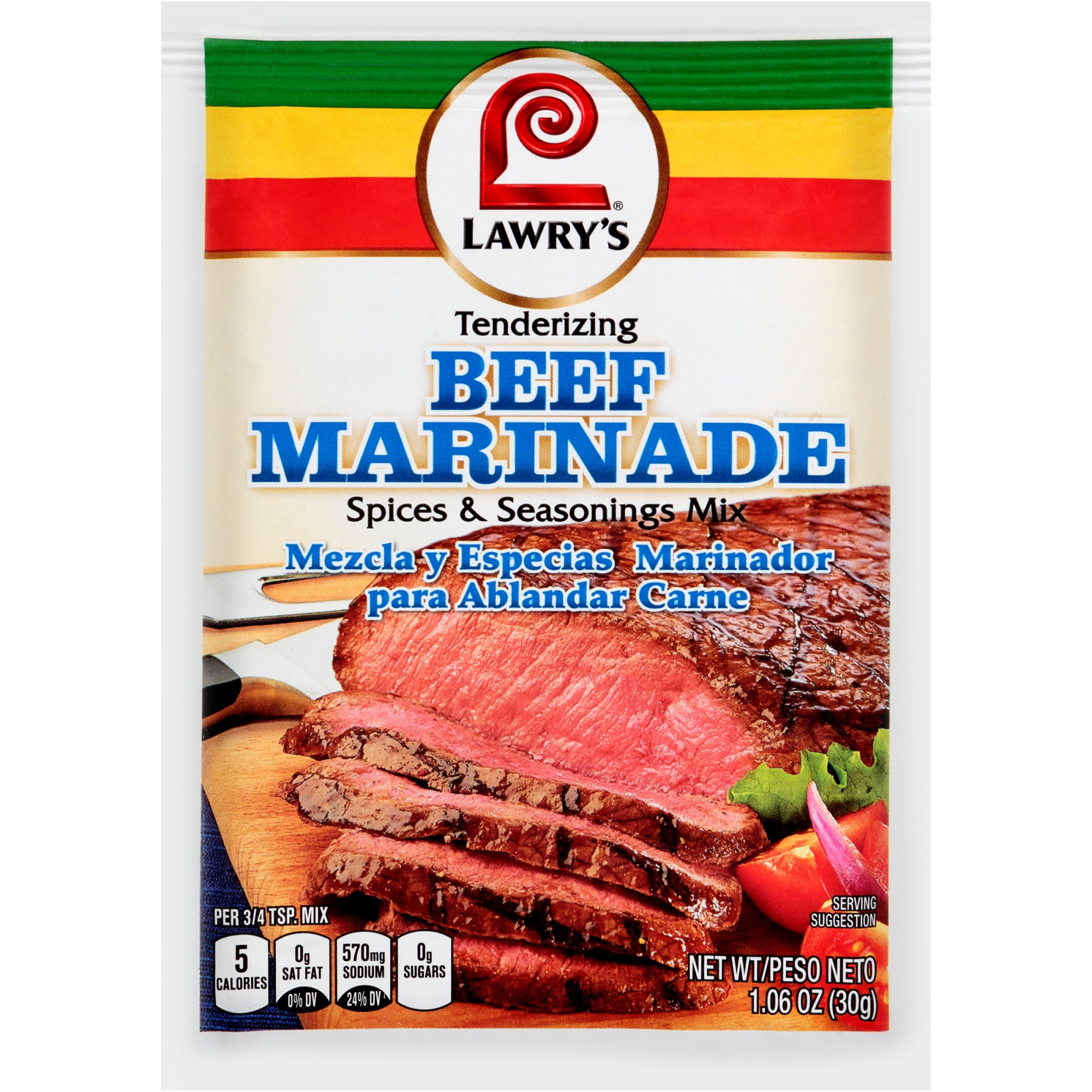 Lawry's Tenderizing Beef Marinade Spices & Seasonings Mix, 1.06 oz