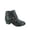 Black-04, variant on Women's Round Toe Buckles Zipper Low Heel Ankle Booties
