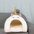 thumbnail image 3 of Adorable Unicorn Pet Sleep Cage Winter Warm Pet Bed for Hamster Rabbit Squirrel (White, Size M), 3 of 7