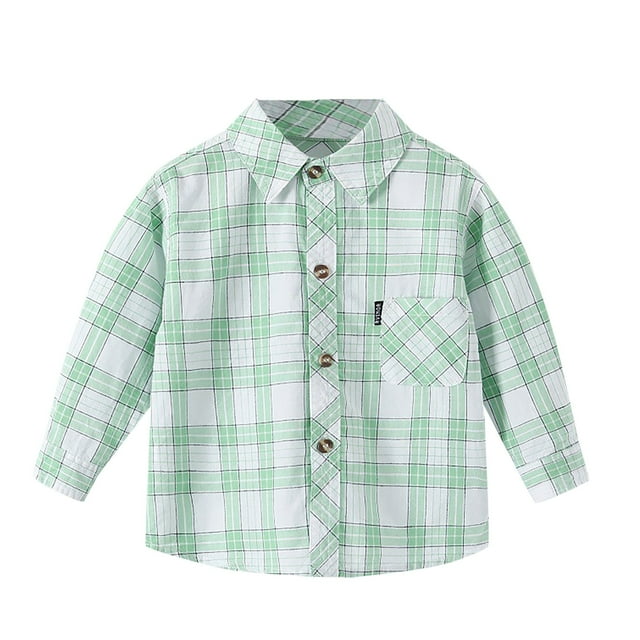 DXOUPM Boys' Long Sleeve Dress Shirts Lapel Button Down Thin Jacket Versatile Fall Clothes