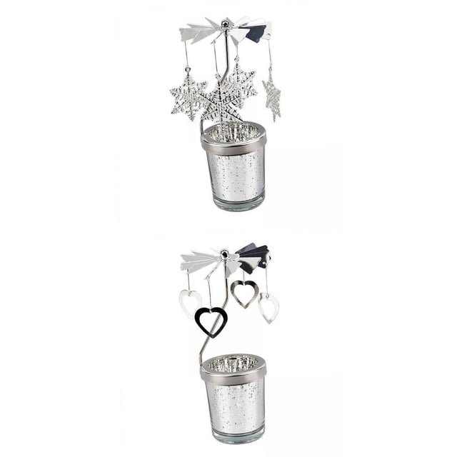 Portavelas giratorio elegante de 2 piezas, portavelas de té, portavelas para el hogar, chimenea, decoración del Festival Estilo I SM SunniMix Candelabro giratorio