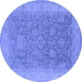 thumbnail image 1 of Ahgly Company Indoor Round Oriental Blue Traditional Area Rugs, 6' Round, 1 of 4