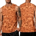 thumbnail image 2 of UDAUDU Men's Tank Top Cotton Casual Sleeveless Camo Shirt Lightweight Gym Workout Shirts Cooling Muscle Tee Shirt Orange L, 2 of 6
