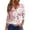 Pink, variant on Women's Casual Short Sleeve Shirts 3/4 Sleeve Y2K Fashion Gradient Print Tee Summer Loose Top