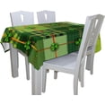 thumbnail image 4 of Coolnut St. Patrick's Day Rectangle Tablecloth Vintage Green Plaid Shamrock Clover Leaves Polyester Washable Square Table Cover for Kitchen Dinning Tabletop Decoration, 60"x90", 4 of 7