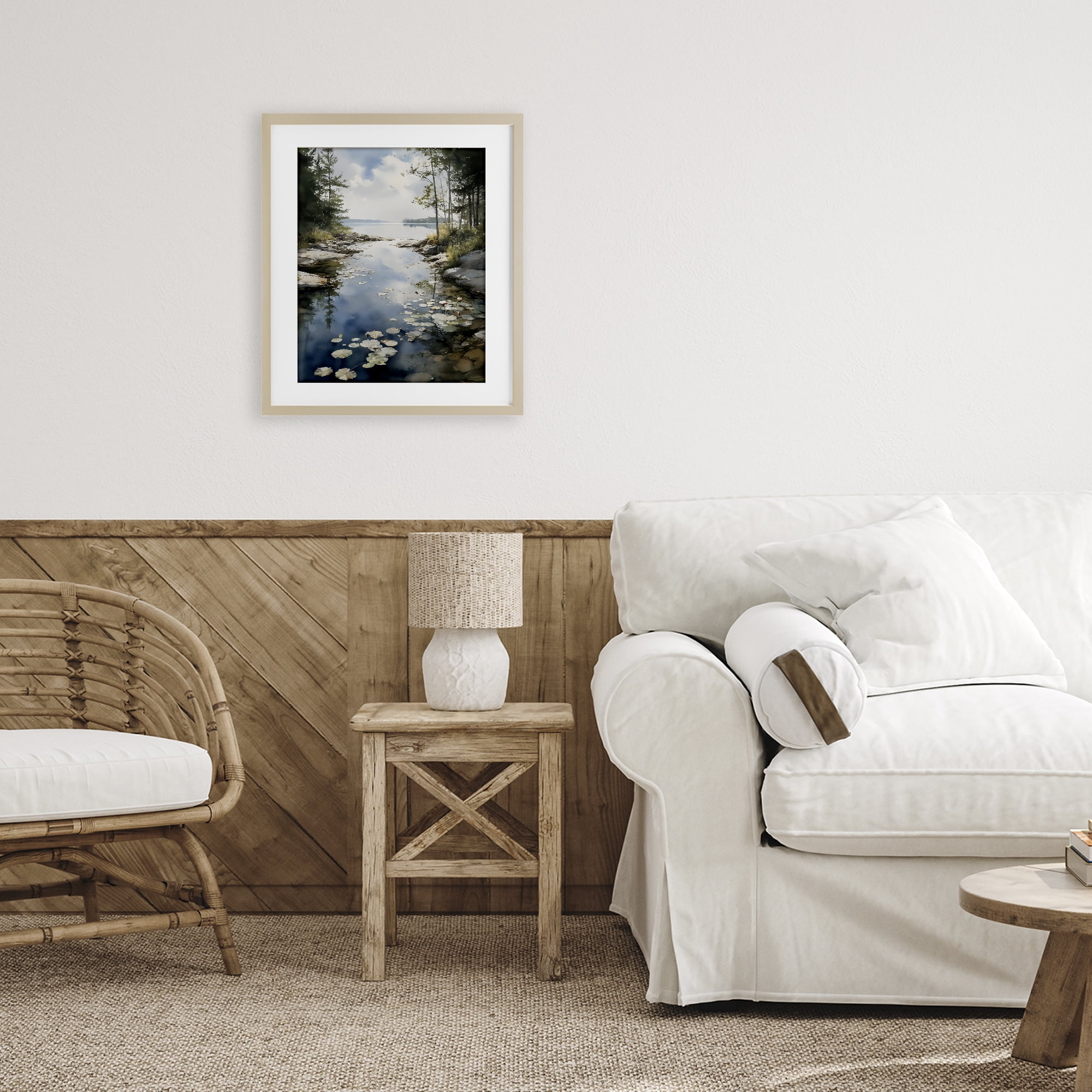 Stupell Industries Lilypad Inlet Reflection Birch Framed Print Under Glass, design by Franklyn Gregory
