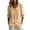 Khaki, variant on GERsome 3/4 Sleeve Shirts for Women Button Down Crew Neck Collared Tops Casual Work Summer Blouses,Khaki,Size L