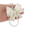 thumbnail image 4 of Unique Bargains 1 Pc Handbag Charms Keychains Faux Pearl Bow Bag Accessories Beige, 4 of 5