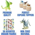 thumbnail image 4 of Mini Dragon Toy Figures - (Pack of 36) 2 Inch Plastic Rubbery Dragon Figurines in Assorted Colors and Styles - Kids Toys for Birthday Party Favors, Decorations, Cupcake Toppers and Piñatas, 4 of 9