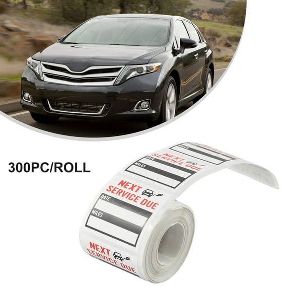 300pcs/roll Oil Change Maintenance Service Reminder Stickers Window Sticker Adhesive Labels Car Sticker "NEXT SERVICE DUE"