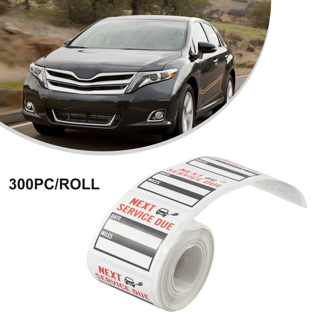 300pcs/roll Oil Change Maintenance Service Reminder Stickers Window Sticker Adhesive Labels Car Sticker "NEXT SERVICE DUE"