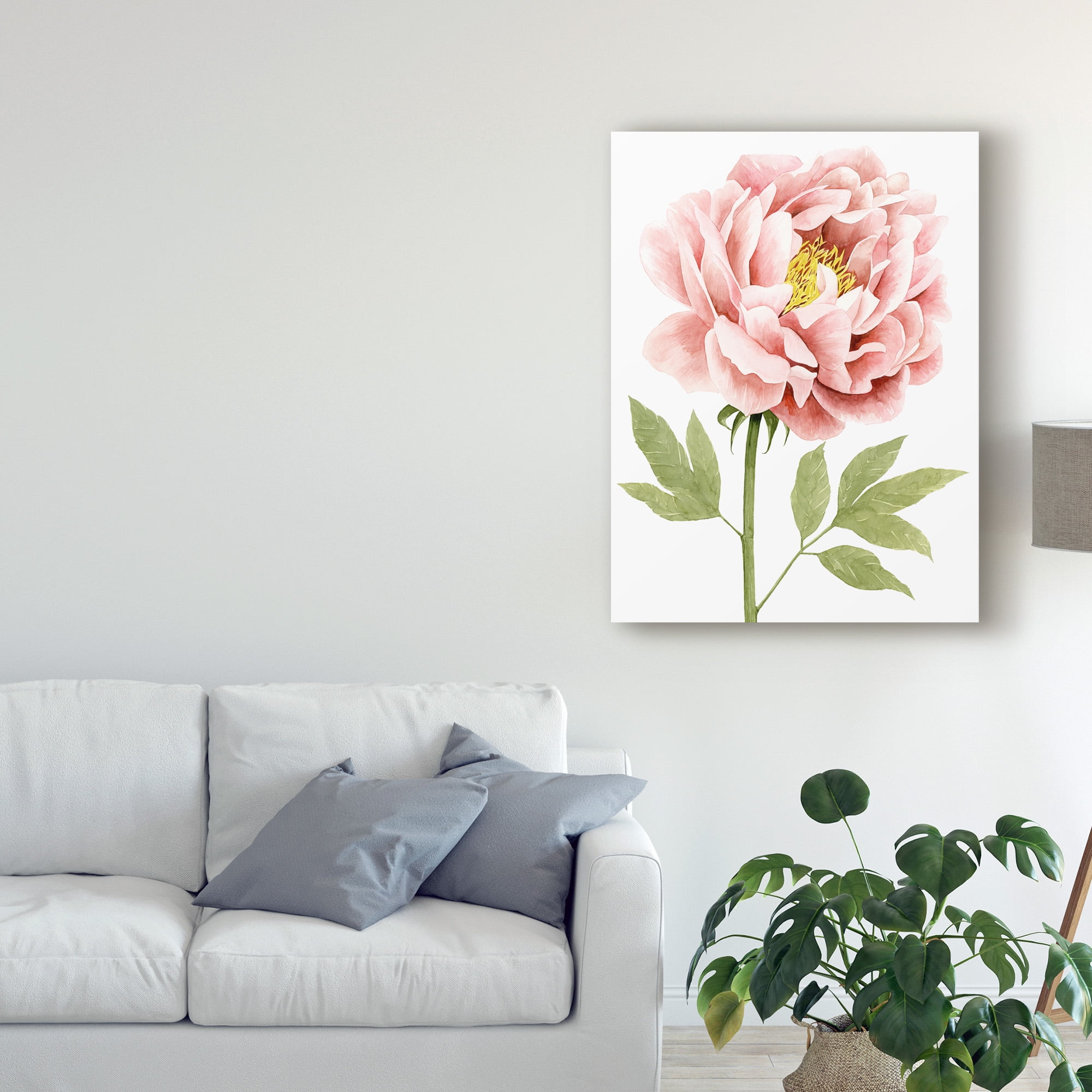 Grace Popp 'Watercolor Peony I' Canvas Art