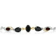 thumbnail image 2 of Gem Stone King 925 Silver and 10K Yellow Gold Black Onyx Red Garnet and nd White Lab Grown Diamond Tennis Bracelet for Women (1.52 Cttw, Gemstone Birthstone, Fully Adjustable up to 9 inch), 2 of 3