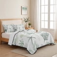 thumbnail image 5 of Full Quilt Set 78''x90'', Sage Green Coastal Lightweight Bedspread Coverlet Set with 2 Pillow Shams, Nautical Summer Beach Coral Sea Turtle Breathable All Season Quilt Bedding for Bedroom/Guest Room, 5 of 9