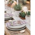 thumbnail image 5 of Purple Lavenders Cloth Napkins Set of 4 Reusable Dinner Napkins, Spring Floral Plaid Farmhouse Rustic Cocktail Napkin Washable Table Napkins for Wedding/Holiday Party/Baby Shower 20"x20", 5 of 7