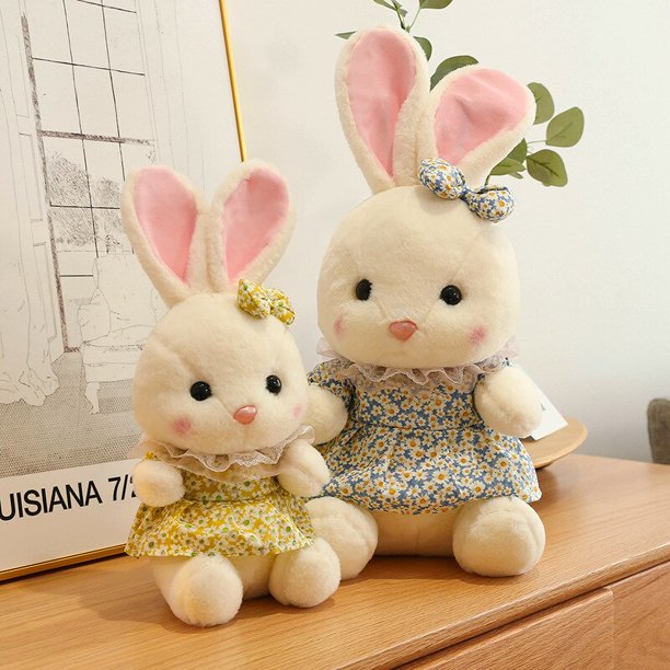 32/40/48cm Cute Rabbit Plush Toy / Soft Floral Skirt Bunny Doll / Children's Birthday Gift / Christmas Gift zhangmengya LED