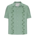 thumbnail image 4 of Mens Casual Botón Arriba Camisas Manga Corta Vintage Boliche Cuba Playa Camisas de Verano Botón Arriba, 4 of 5
