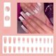 thumbnail image 1 of 24 Uds. De uñas postizas de ataúd largo, diseños de lentejuelas con purpurina dorada, uñas postizas de cobertura completa, 1 of 1