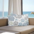 thumbnail image 3 of Navy Blue Teal Coastal Lumbar Pillow Covers 20x12 Inch Set of 2, Summer Beach Coral Shell Ocean Waterproof Outdoor Pillow Covers, Decorative Cushion Pillowcases for Couch, Sofa, Bed, Garden, Patio, 3 of 9