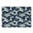 thumbnail image 1 of Navy Blue Cutting Board, Octagon Patchwork Style Pattern Image with Dots Stars Squares and Stripes, Decorative Tempered Glass Cutting and Serving Board, Small Size, Navy and White, by Ambesonne, 1 of 1