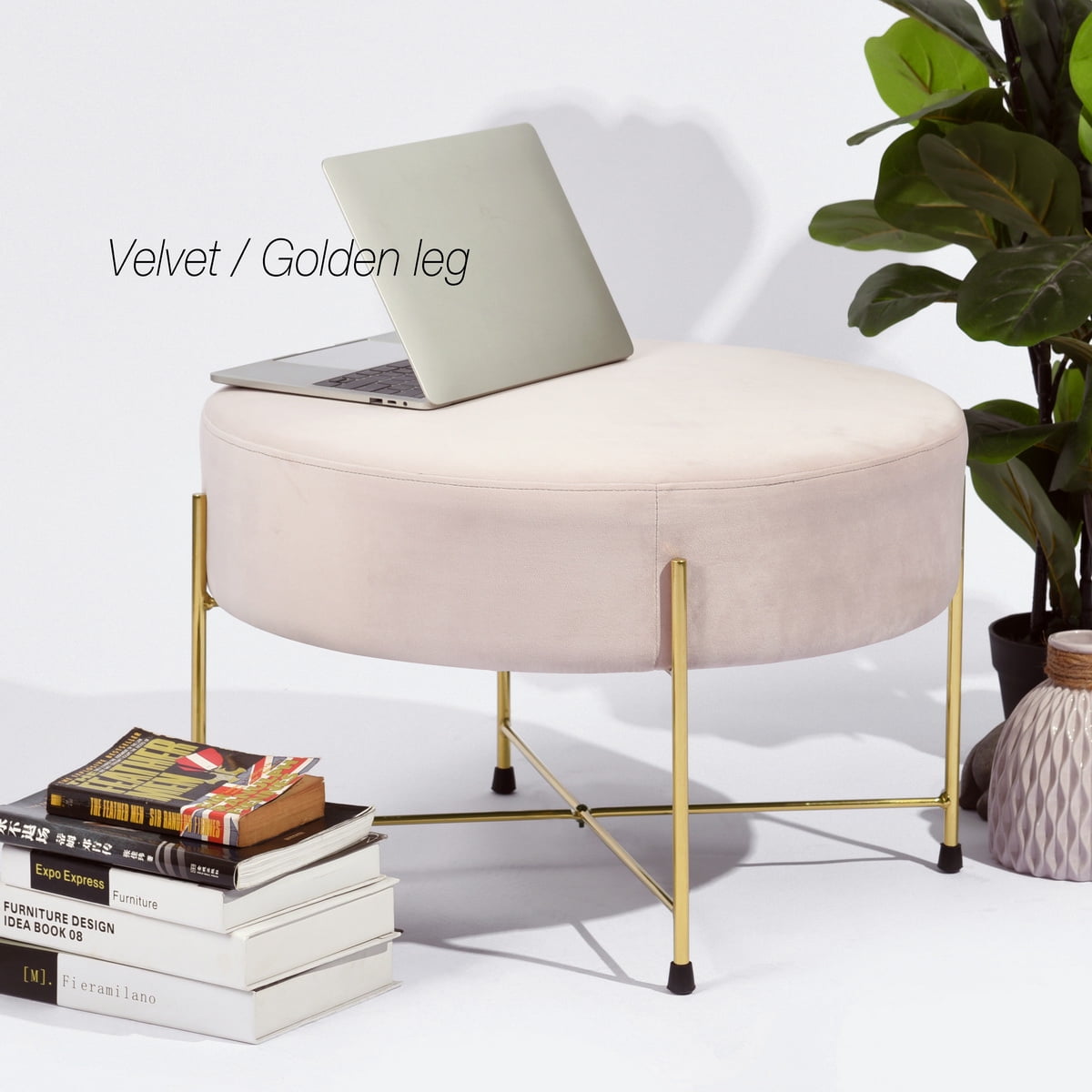 Homy Casa Velvet Living Room Accent Bench For Bedroom Modern Stool Ottoman Walmart Canada