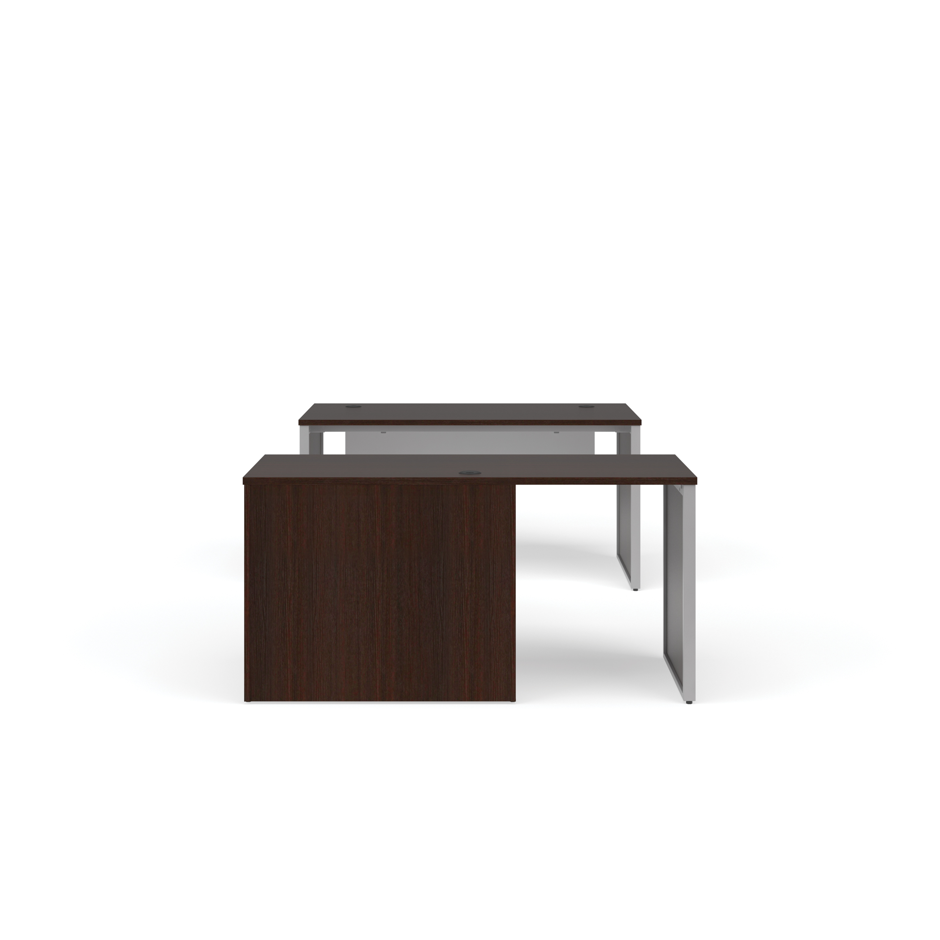 OFM Fulcrum Series Office Furniture Set, 60" Table Desk, 60" Credenza, Lateral Filing Cabinet, Modesty Panel, Leg Panels, in White