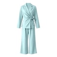 thumbnail image 7 of Women's 2 Piece Outfits Matching Lounge Sets Wrap Tops and Pants Fall Business Suit Set Dressy Pantsuits Women's Casual Business Office Suit, 7 of 7