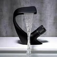 thumbnail image 2 of Grifo de construcción de latón macizo, elegante grifo de cascada, grifo de lavabo de un solo orificio de latón de alta calidad, fácil instalación para su baño, 2 of 4