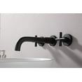thumbnail image 3 of Double Handle Wall Mount Bathroom Faucet Matte Black,Matte Black Brass Bath Faucets Bathroom Sink Faucets, 3 of 5