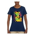 thumbnail image 2 of Wild Bobby, Colorful Woman Marilyn Monroe Pop Culture Womens Graphic T-Shirt, Navy, X-Large, 2 of 3