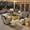 Black, variant on Ovios 8 Pieces Wicker Patio Furniture Sets Outdoor Conversation Sectional Sofa with Swivel Chairs & Solar Light Table