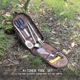 thumbnail image 3 of 7Pcs Compact Camping Cooking Utensil Set Cookware Kitchen Tool Organizer with Carrying Bag Stainless Steel for Hiking Outdoor Gear Gadgets , Coffee, 3 of 8