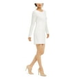thumbnail image 3 of SPEECHLESS Womens Ivory Glitter Long Sleeve Jewel Neck Above The Knee Evening Body Con Dress Juniors 9, 3 of 4