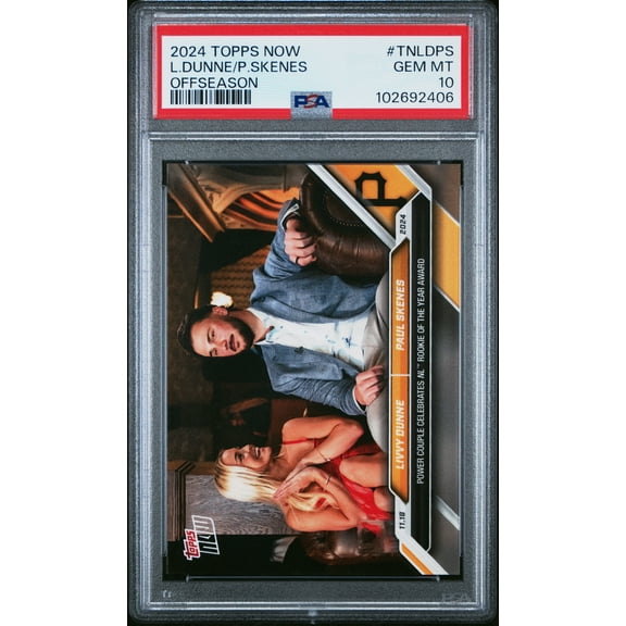 Livvy Dunne Paul Skenes 2024 Topps Now Rookie of the Year Card PSA 10 Gem Mint