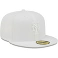 thumbnail image 3 of Men's New Era New York Mets White on White 59FIFTY Fitted Hat, 3 of 5