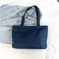 thumbnail image 1 of Bolso de cesta para ir al trabajo, bolso de hombro de mezclilla, bolso de mano moderno de gran capacidad, sencillo y artístico para ir al trabajo., 1 of 5